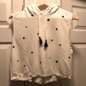 NEW Global Love Cropped Sleeveless Sweatshirt